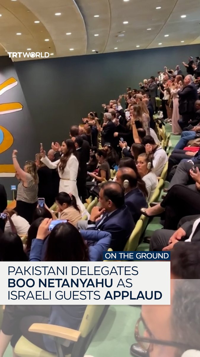 Members of the Pakistani delegation booed Netanyahu during his UN speech, while guests invited by the Israeli delegation applauded