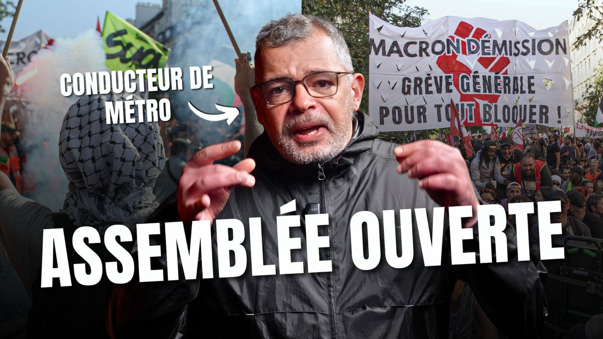 ✊ « Il faut une grève qui bloque, qui dure, qui frappe l'économie et renverse Macron. Pour la préparer, il faut qu'on discute stratégie ! » Laurent, conducteur de métro à la RATP, t'invite à l'Assemblée ouverte de RP demain à 18h à l'Espace Charenton !