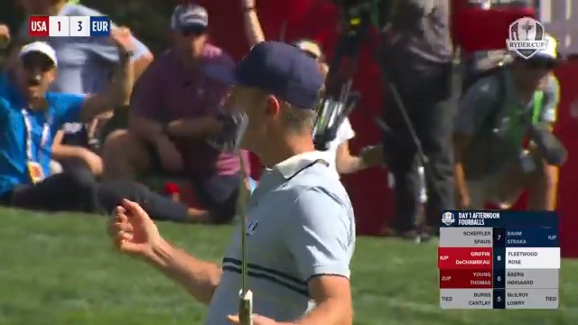 Justin Rose that is CLUTCH ๐คฏ #TeamEurope | #OurTimeOurPlace