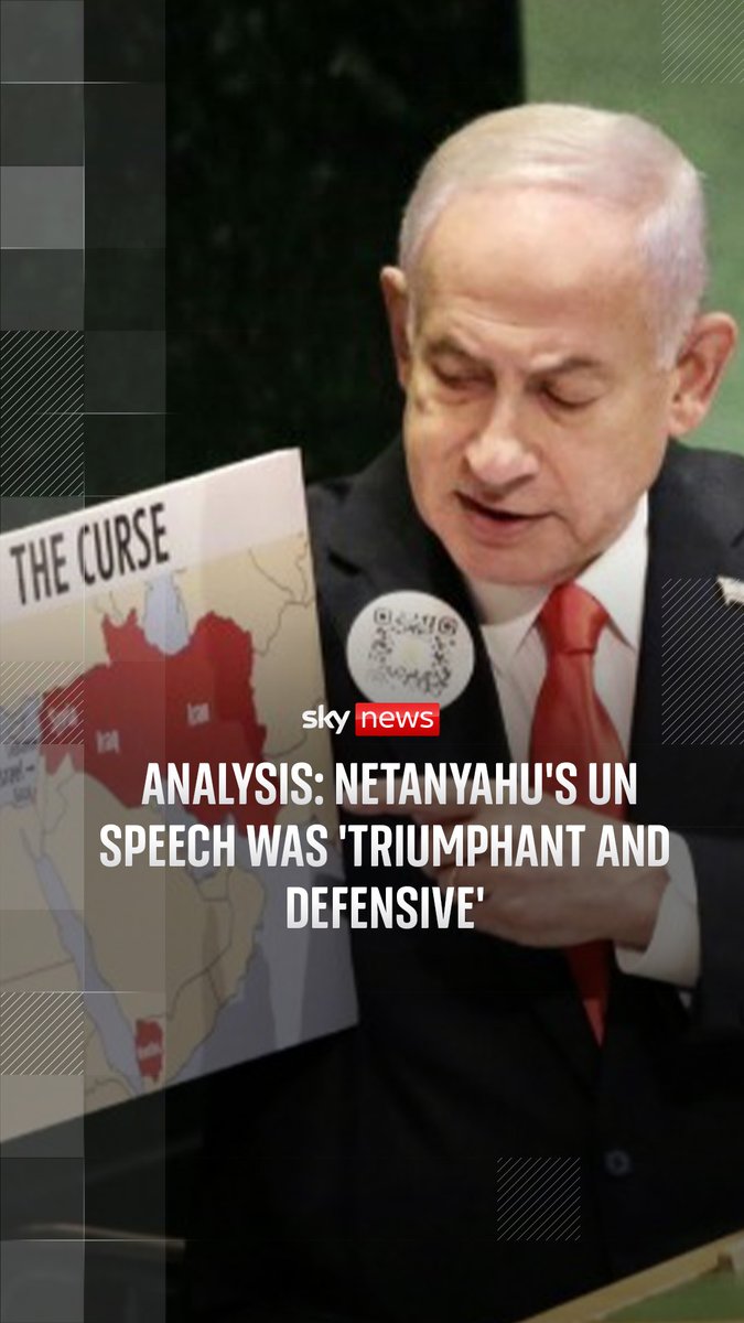 Sky's International Affairs Editor Dominic Waghorn examines Israeli Prime Minister Benjamin Netanyahu's speech at the United Nations in New York on Friday. Read more: