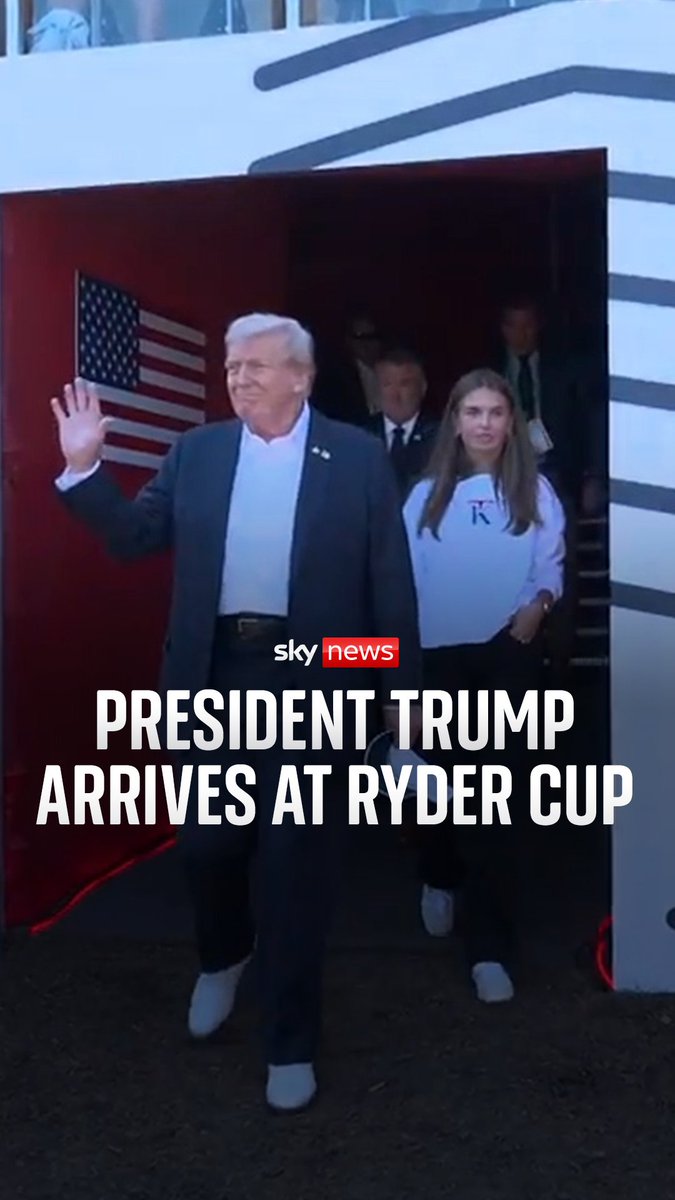 President Trump received a warm welcome from the crowd as he arrived at the Ryder Cup ⛳️