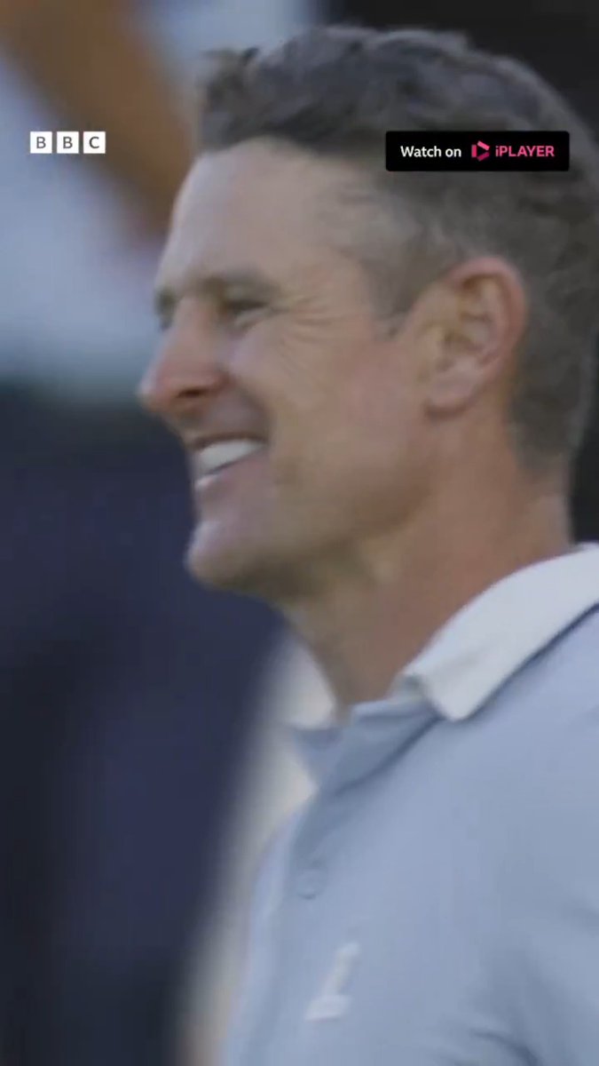 Justin Rose loves the Ryder Cup! He sunk this putt on the 18th green to get another blue point on the board. #RyderCup