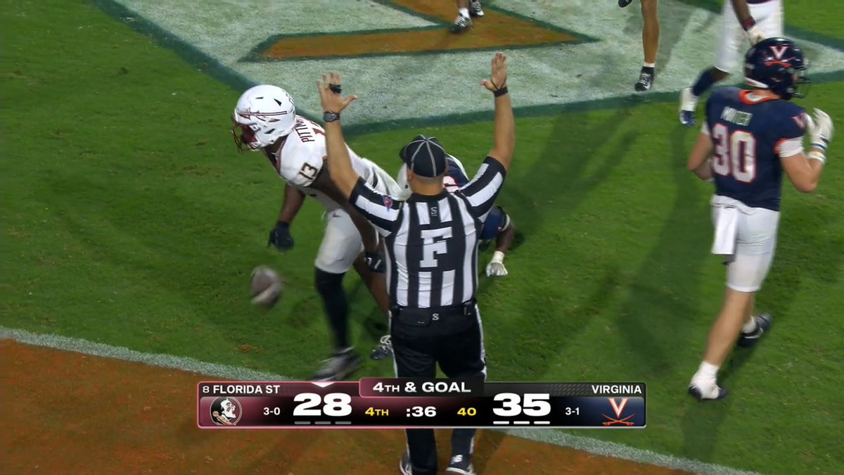 WHAT A CATCH ON FOURTH DOWN 🤯 FSU and Virginia are tied late on ESPN and the ESPN App 👀