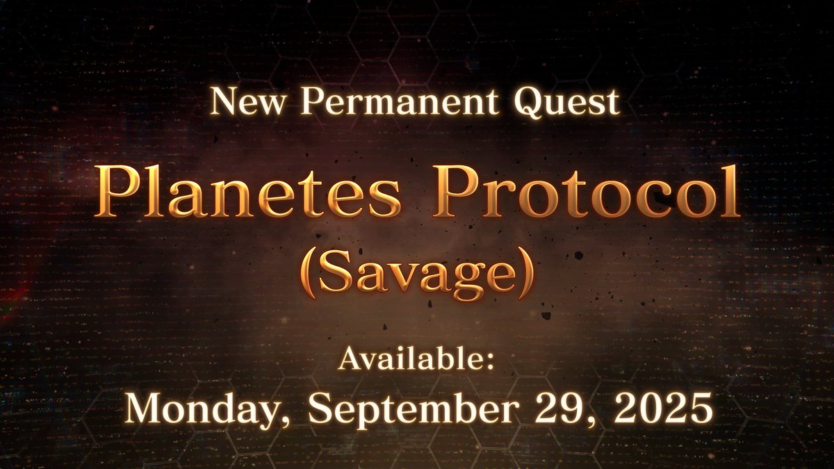 Introducing the high-difficulty, permanent quest, "Planetes Protocol (Savage)", available at HR 100+ after clearing "Planetes Protocol". Fulfill your duty to earn materials to craft new weapons and armor unique to this hunt, plus extra rewards of a special pendant and gesture!