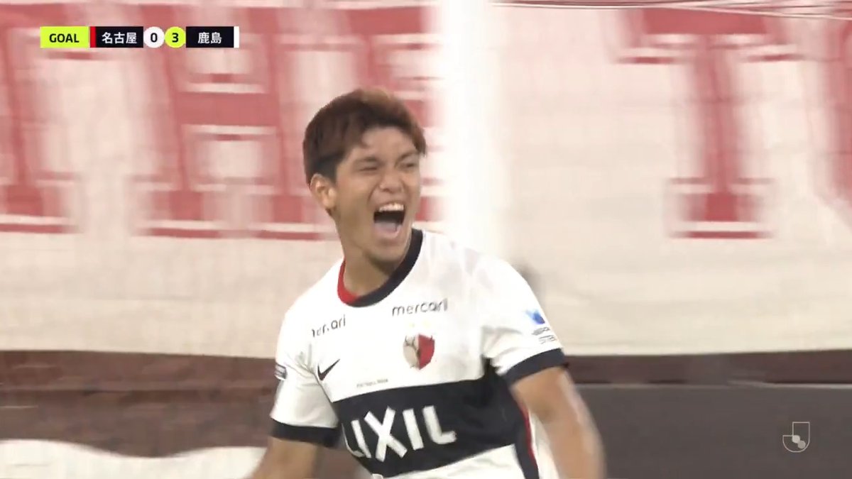 長期離脱から復帰後初戦でいきなり決めた！✨️ 🎦 ゴール動画 🏆 明治安田Ｊ１リーグ 第32節 🆚 名古屋vs鹿島 🔢 0-3 ⌚️ 88分 ⚽️ 徳田 誉（鹿島） #Ｊリーグ