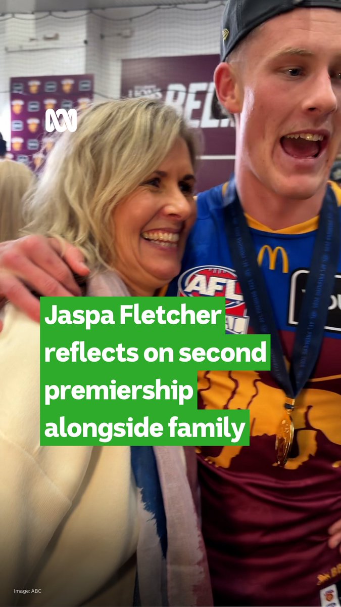 "As much as it is mine, it’s both of them and my whole family." 🏆 21-year-old Jaspa Fletcher took a moment to thank his parents after his second consecutive premiership medal. 🦁 Read more: #AFL #AFLGrandFinal #AFLGF #AFLCatsLions