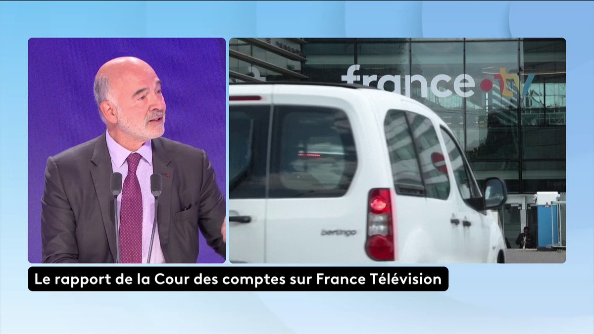 🔴 Rapport de la Cour des comptes : "L’Etat doit rétablir cette situation capitalistique, puisque c'est l'Etat qui est l'actionnaire de France Télévisions. Cela ne met pas en cause la gestion de France Télévisions même si on peut toujours améliorer les choses." 🗣 Pierre Moscovici, président de la Cour des comptes.