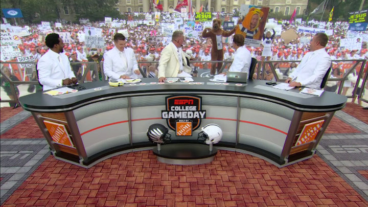 The White Out looks nice, but the Nittany Lion brought back its favorite Nick Saban suit 🤣