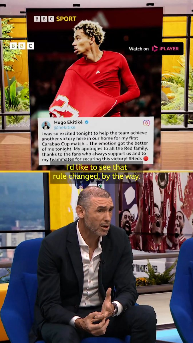 🗣 "I'd like to see that rule changed!" 📝 The Football Focus team are in agreement after Hugo Ekitike's booking and subsequent sending off for taking his shirt off midweek 💬