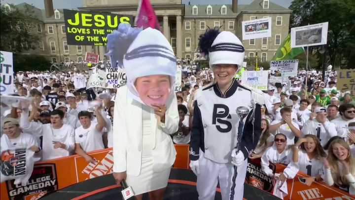 .@Jess_Sims is joined by Penn State's first-ever female drum major, Ellie Sheehan 🔥