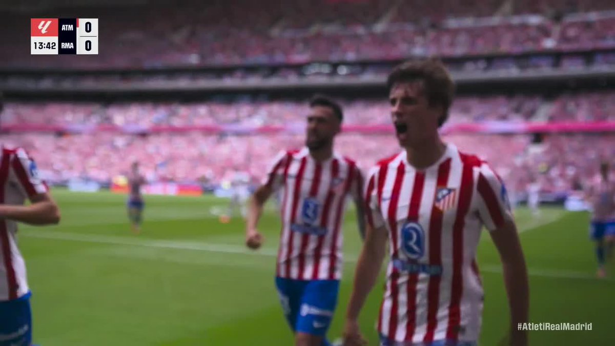 LE NORMAND WITH A HEADER TO PUT ATLETI AHEAD OF REAL IN THE MADRID DERBY 🔥