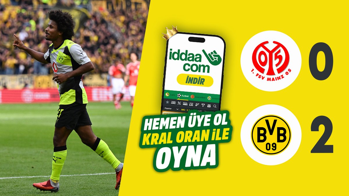 Bundesliga'nın 5. haftasında Borussia Dortmund, Mainz'ı 2-0 mağlup etti. 🟡iddaa 🟡