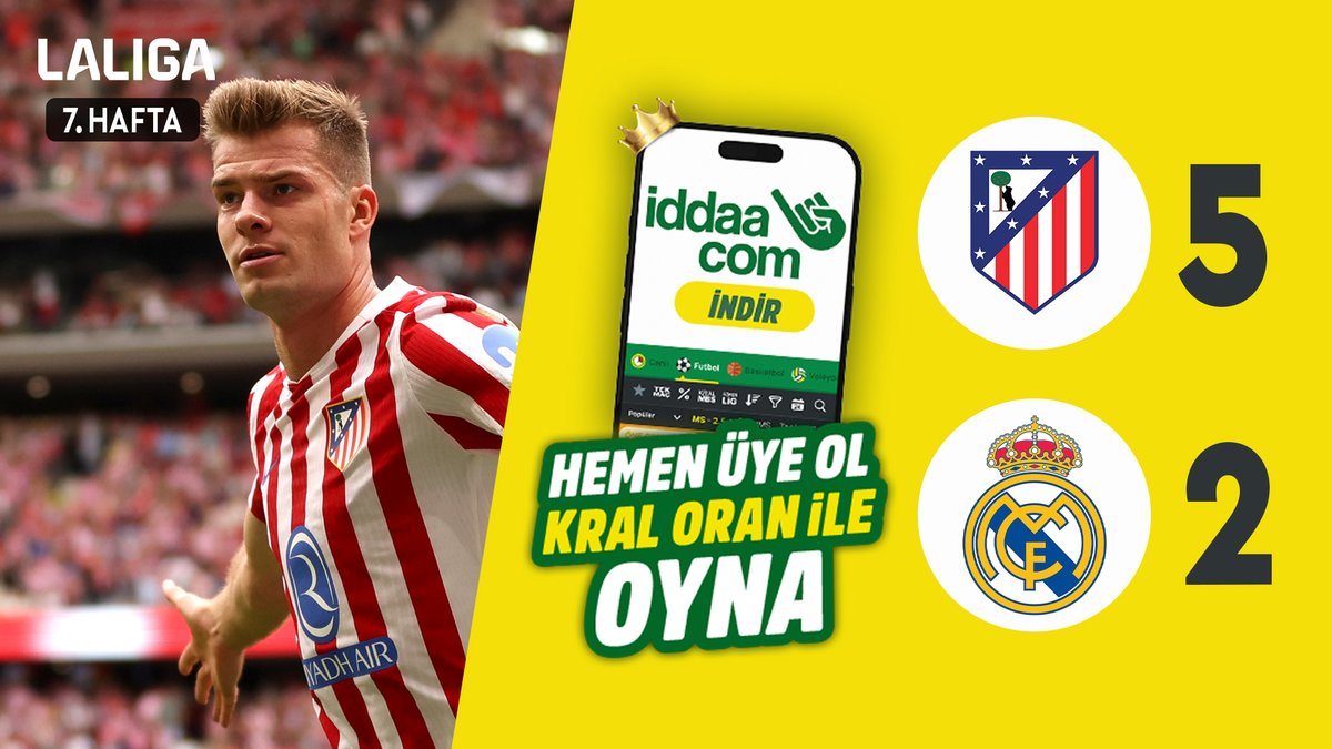 🔥BOL GOLLÜ DEV DERBİ | #LALIGA'nın 7. haftasında Atletico Madrid, Real Madrid'i 5-2 mağlup etti. 🟡iddaa 🟡