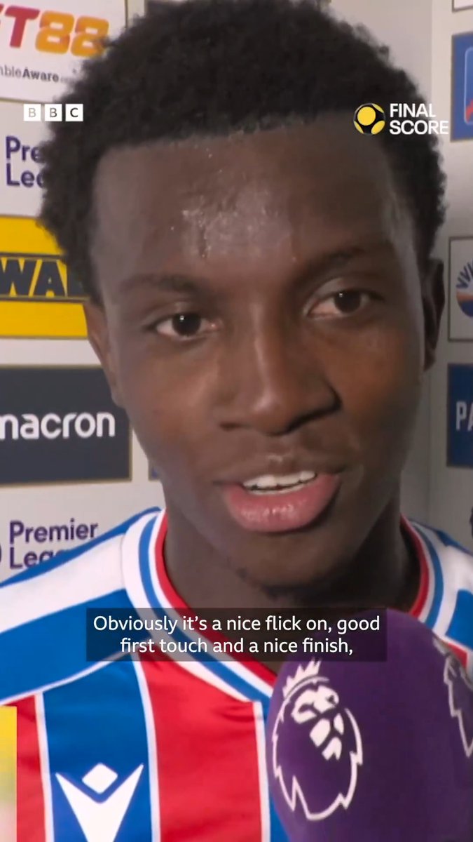 🗣 "Nice flick on, good first touch and a nice finish!" 🔥 Eddie Nketiah was very happy with his winner against Liverpool for Crystal Palace 🦅