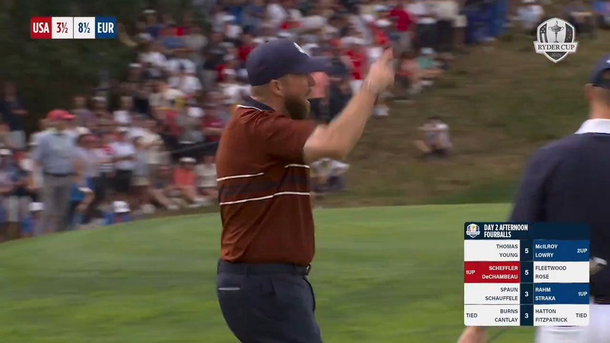 Some putts are bigger than others. HUGE from Shane 🤩 #TeamEurope | #OurTimeOurPlace