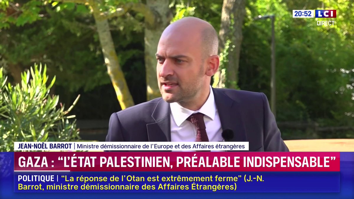 La reconnaissance de l'État de Palestine "était un préalable indispensable à un cessez-le-feu (...) Il est illusoire d'imaginer construire un plan pour l'immédiate après-guerre sans avoir tracé au préalable une perspective politique", Jean-Noël Barrot ▶️ ✦ Margot Haddad ✦