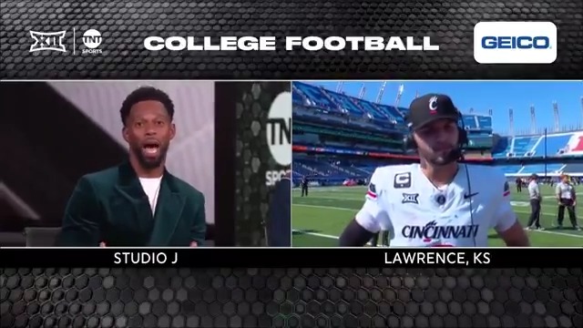 Victor Cruz: "Ima be honest ... we all picked Kansas to win" Brendan Sorsby: "I'm a diehard Cowboys fan so ... That doesn't surprise me that you chose Kansas. But I forgive you." Brendan Sorsby got jokes for Victor Cruz after Cincinnati Football's win 😂