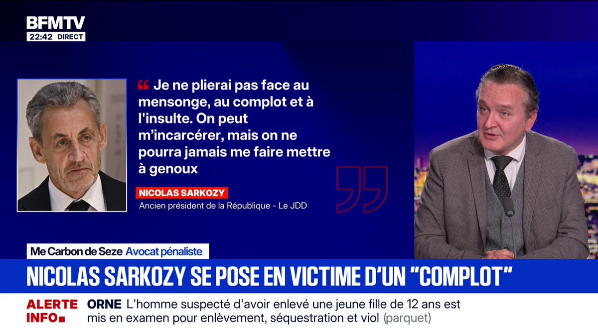 Condamnation de Nicolas Sarkozy: "J'ai été surpris par la qualité de l'articulation du jugement", déclare Carbon de Seze, avocat pénaliste
