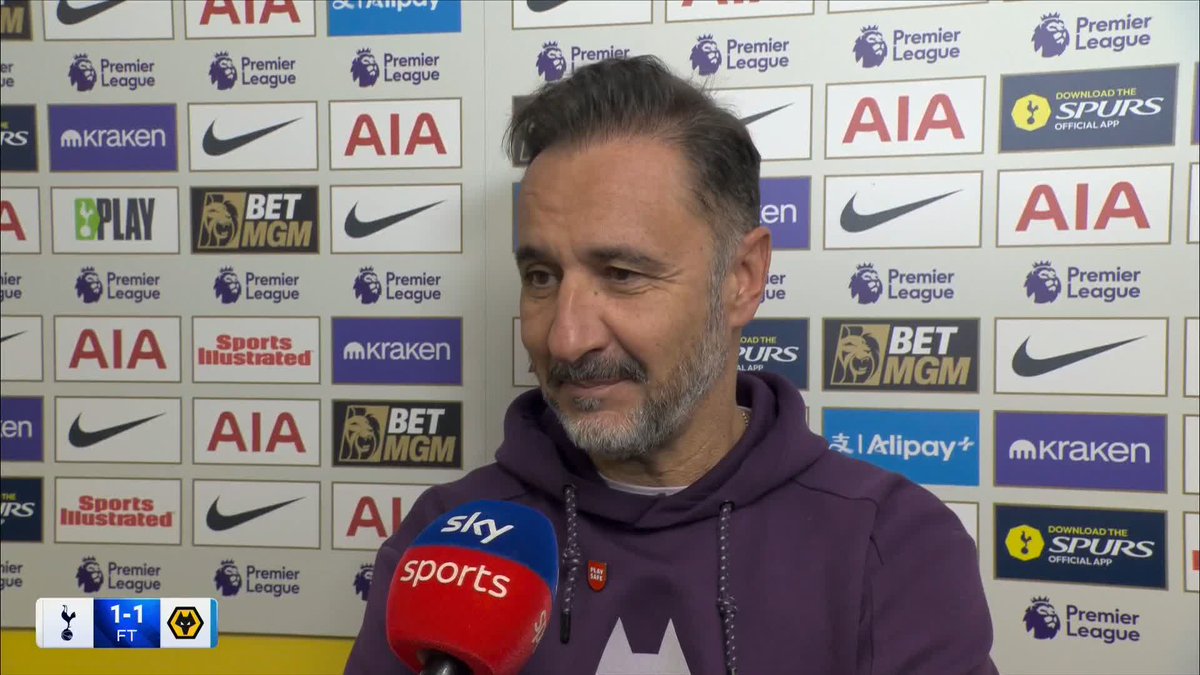 "We deserved the three points... sometimes, football is football." Wolves boss Vítor Pereira reflects on a heartbreaking late draw against Spurs 🗣️