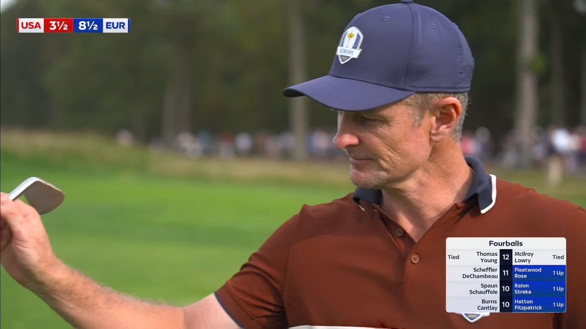 Justin Rose really said "shank that baby" after getting stick from the crowd As he knocks it stone dead... The absolute minerals on this guy! #RyderCup2025