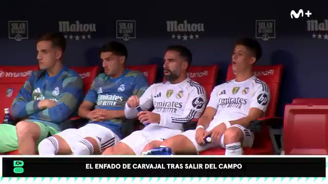 El enfado de Carvajal al salir del campo. #DeportePlus