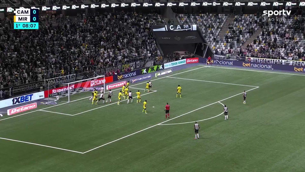 O gol de Vitor Hugo. Atlético-MG 1x0 Mirassol na Arena MRV. 🎥 sportv | ge
