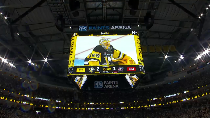 Now in goal for the Pittsburgh Penguins: #29 Marc-Andre Fleury