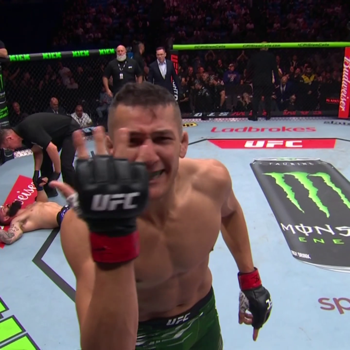 Cam Rowston hit the John Cena celly after his #UFCPerth win 😤