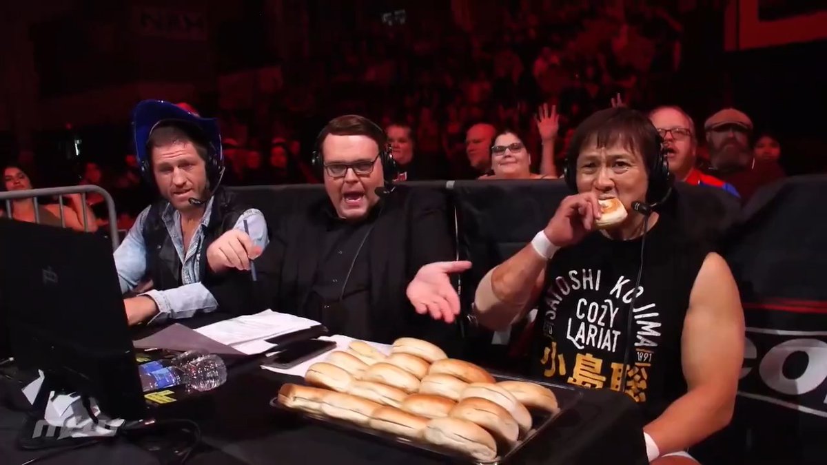 "Delicious is bread." Who else wants to see 小島 聡【SATOSHI KOJIMA】 join Joe Dombrowski and “Filthy” Tom Lawlor every show? 🍞