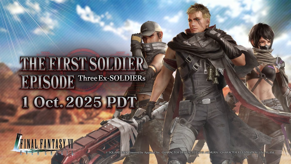 Event Coming Soon! How did Glenn and his comrades take their fight to Shinra? Find out on Oct. 1 7:00 PM PDT when THE FIRST SOLDIER: Episode - Three Ex-SOLDIERs launches! An untold history is about to come to light! Enjoy this sneak peek in the meantime! #FF7EC #FF7EverCrisis
