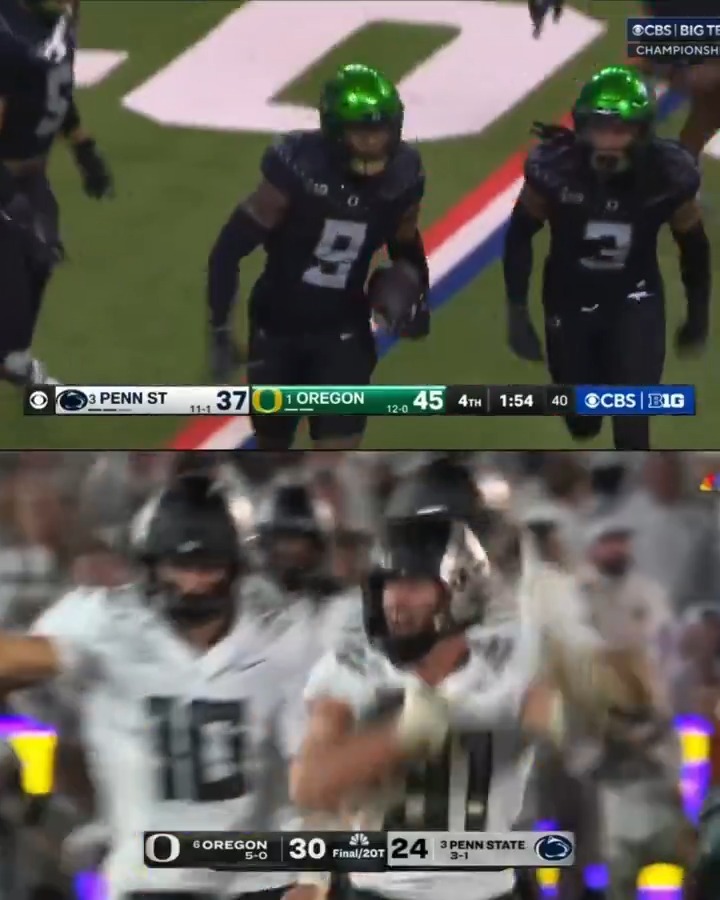 ⬆️ Nikko Reed, 2024 B1G title game ⬇️ Dillon Thieneman, Week 5 rematch Oregon Football does it again to Penn State.