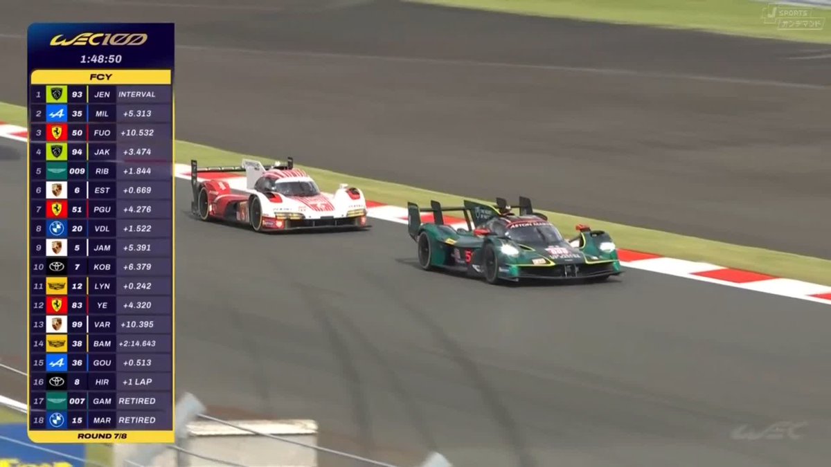FCY中でも白熱🔥 7号車の小林可夢偉選手と ポールシッター12号車アレックス・リン選手のテールトゥーノーズ! めちゃくちゃ接近しています😯😯 #WEC富士 FP3~決勝 9/27-28 徹底LIVE配信! 🔽ご視聴/ご購入は🔽 #WECjp #6HFuji