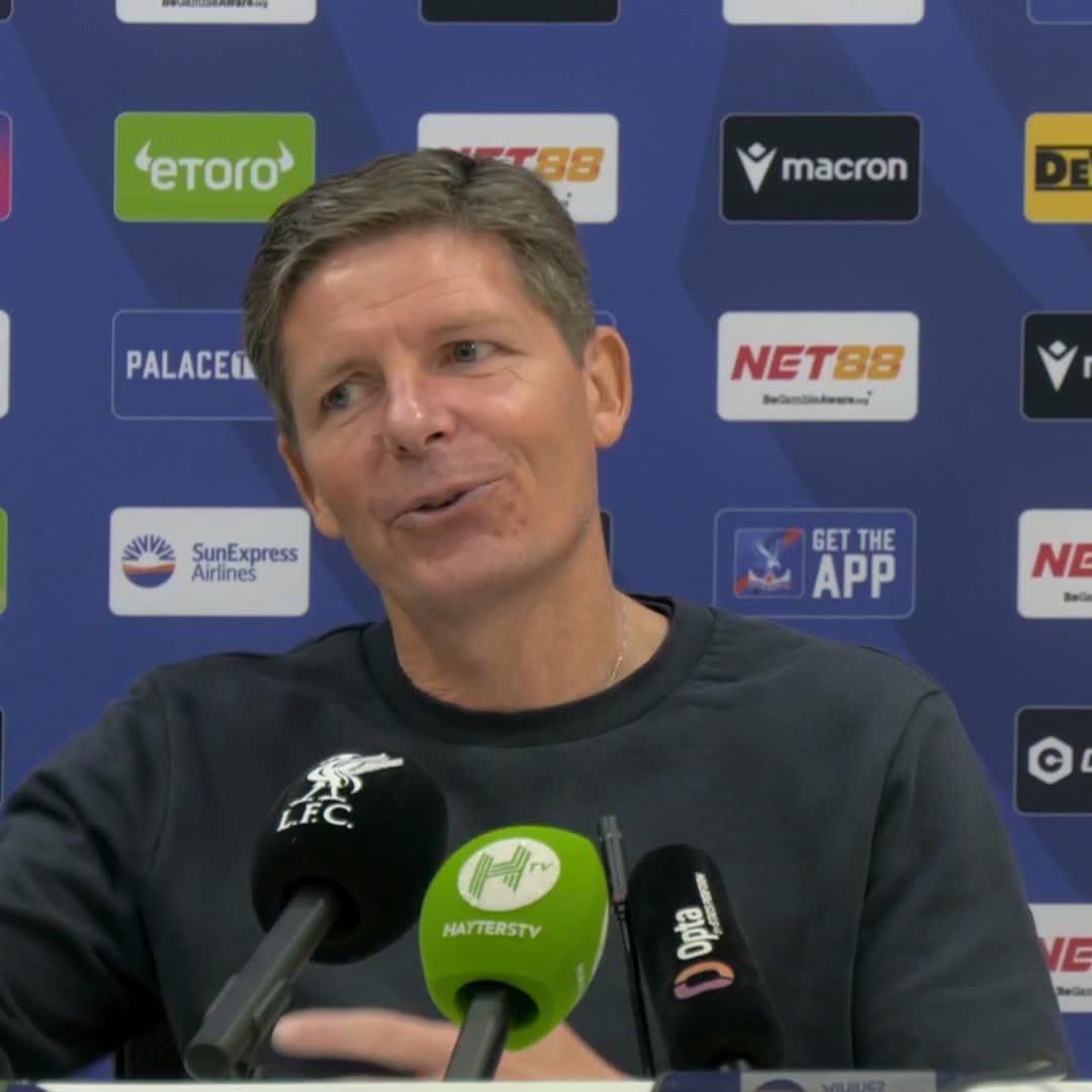"I'm over 50, they should look after my heart" ❤️ Crystal Palace boss Oliver Glasner says he wanted to run up to the players to celebrate their late winner but chose not to because he wanted to avoid a fine 😅
