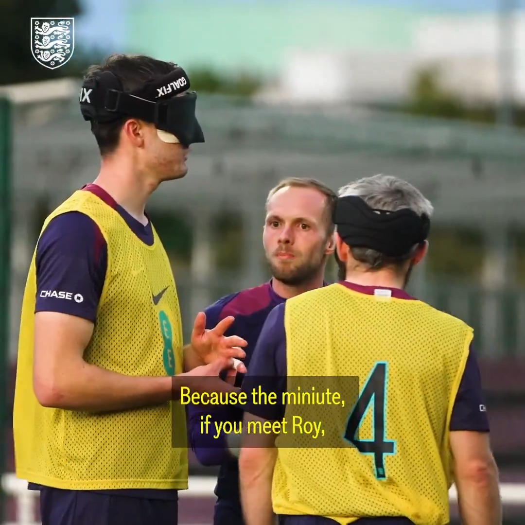 The importance of communication 👊 Mic'd up with England Blind men's goalkeeper Dylan Malpas during a training session at St. George's Park!