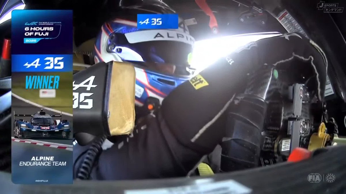 TOPチェッカー🏁 35号車 アルピーヌ・エンデュランス・チーム🎉 WEC100回目の節目で、WA424としては初優勝🔥 歴史に刻まれる勝利です✨ #WEC富士 FP3~決勝 9/27-28 徹底LIVE配信! 🔽ご視聴/ご購入は🔽 #WECjp #6HFuji