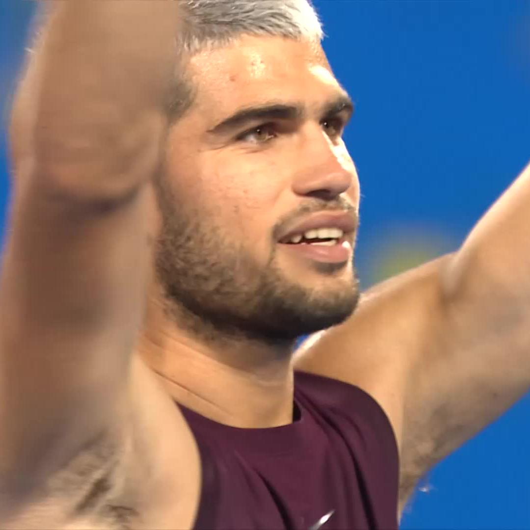 Nine straight events, nine straight semi-finals 👨‍🍳 The World No. 1 defeats Nakashima 6-2 6-4 to equal 2023 personal best 65 wins in a season! Carlos Alcaraz #kinoshitajotennis