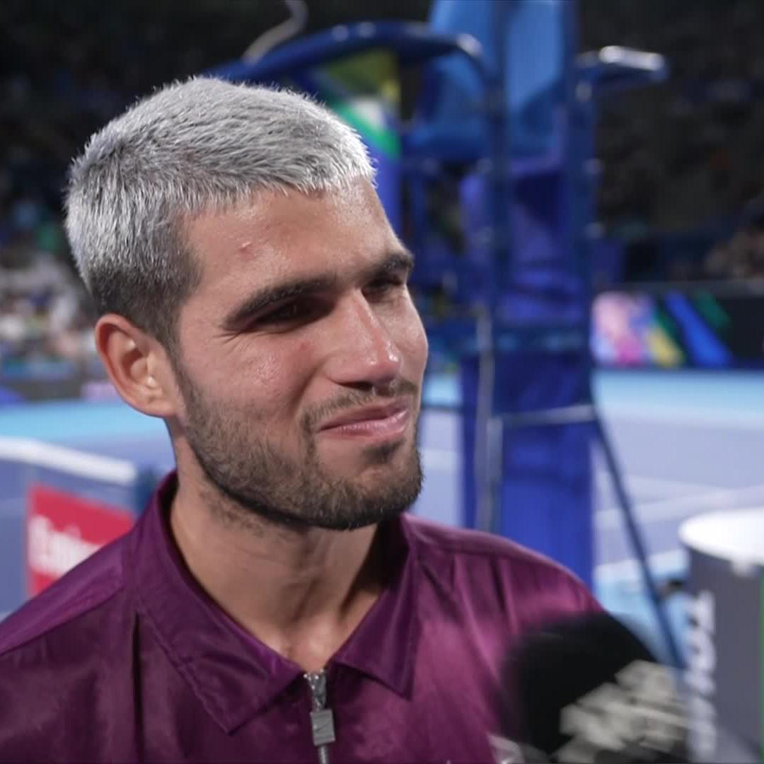 "I haven't played such a last game like this" Alcaraz on THAT final game Carlos Alcaraz #kinoshitajotennis