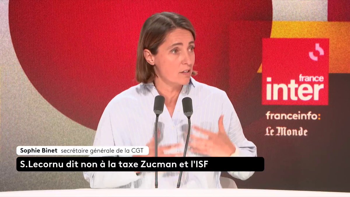 "Nous sommes en position de force", estime la patronne de la CGT Sophie Binet. "Le patronat en est réduit à organiser des meetings et des manifestations alors que d'habitude, il tire les ficelles dans l'ombre, ça montre que nous sommes en position de force." #QuestionsPol