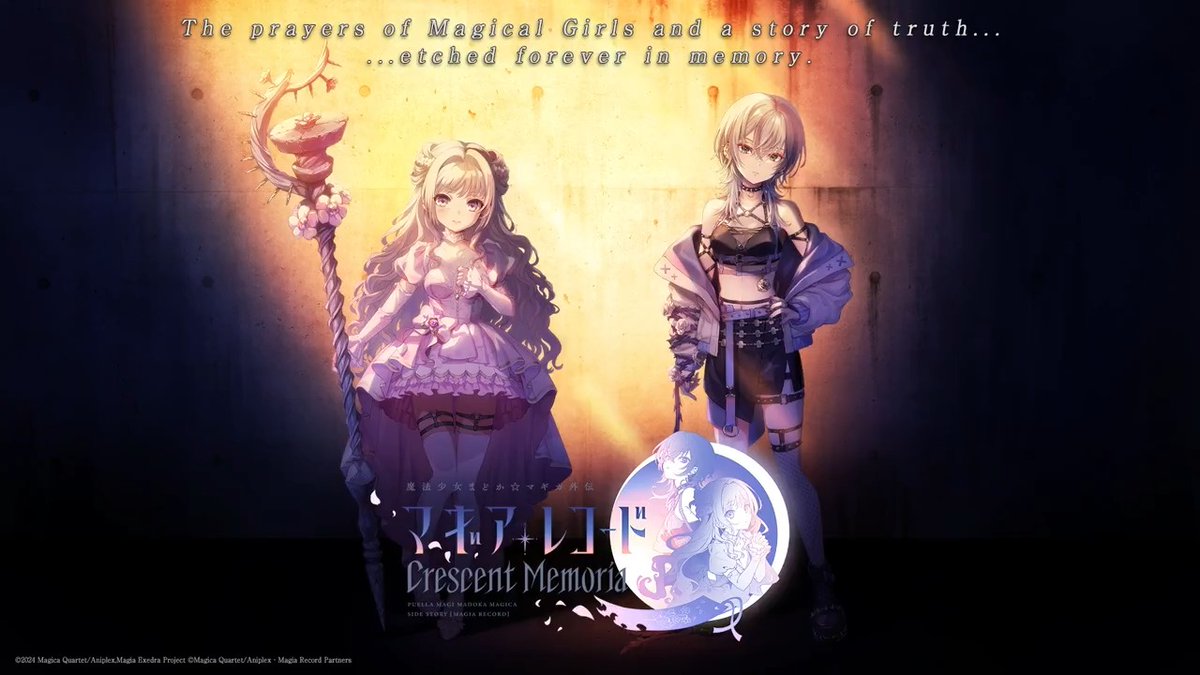 Magia Record: Puella Magi Madoka Magica Side Story "Crescent Memoria" from Late October! A new full-length story, fully voiced in Japanese, is coming. Another story of those who dared resist the destiny of Magical Girls, with new characters not seen in Magia Record.🌙