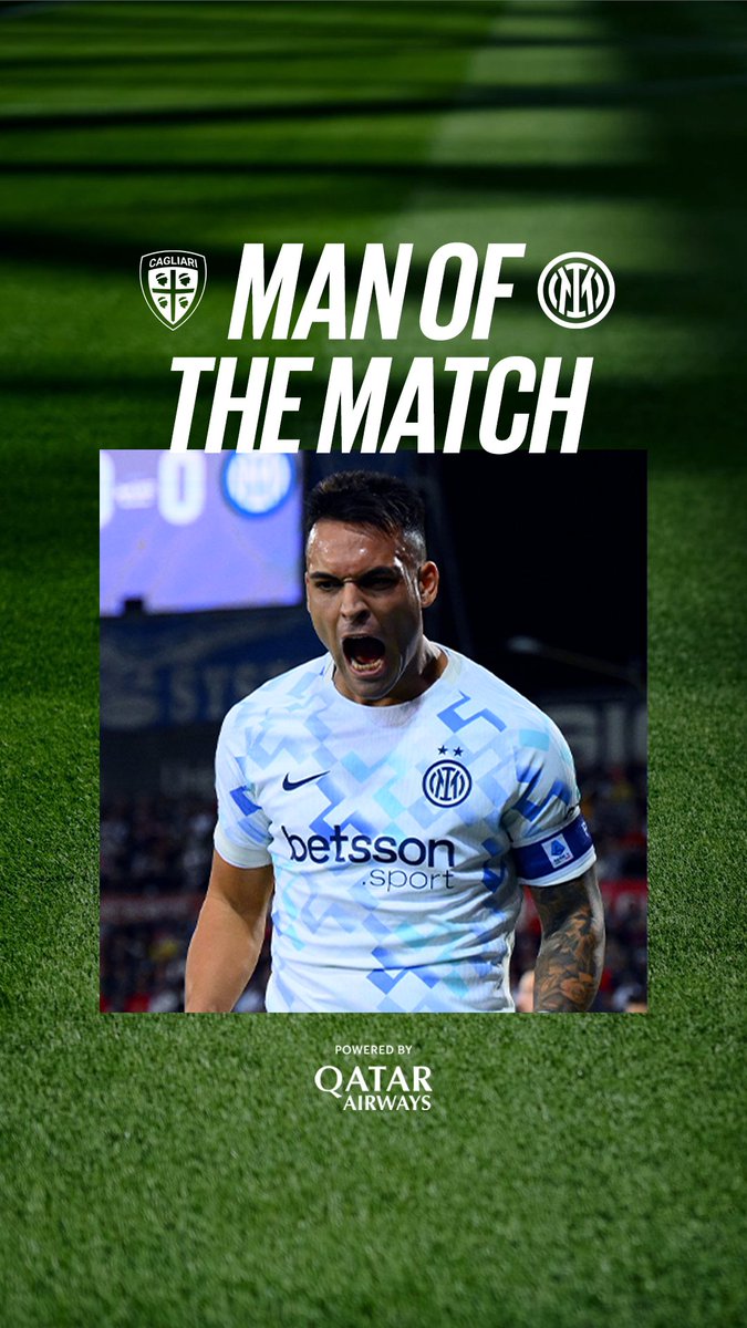 Con il suo gol ha sbloccato la partita dopo 9️⃣ minuti 🤩 Lautaro Martinez è il vostro Qatar Airways #MOTM 👏 #ForzaInter #CagliariInter