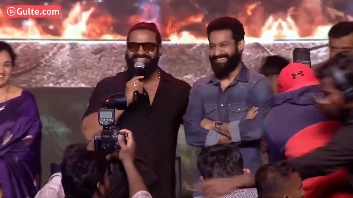 #RishabShetty: “I will speak in Kannada, as I can speak from my heart. #JrNTR is my friend, my brother, and I never feel like he’s just a Telugu hero. I feel he’s a brother back at home.” #KantaraChapter1