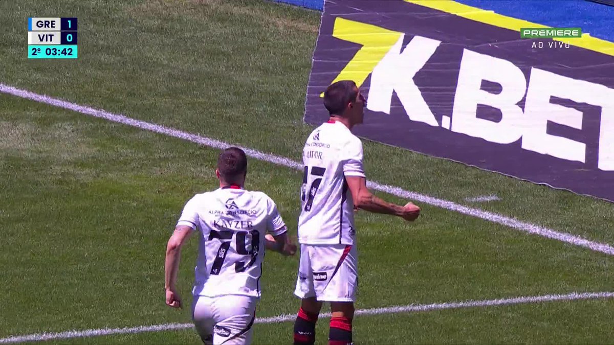 O gol de Aitor Cantalapiedra. Grêmio 1x1 Vitória. 🎥 Premiere | ge