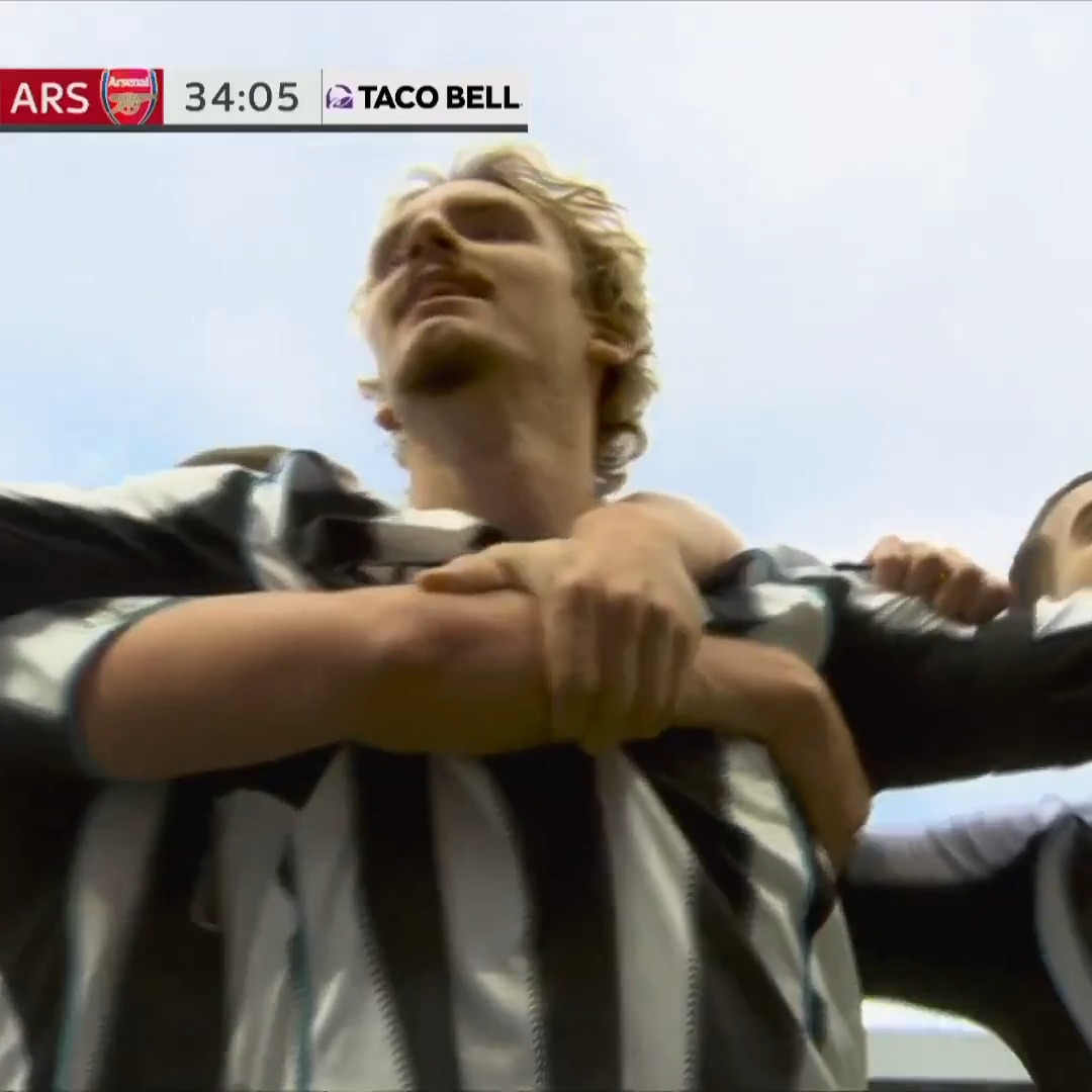 ST. JAMES' PARK ERUPTS AS NICK WOLTEMADE HEADS NEWCASTLE IN FRONT AGAINST ARSENAL. 🔊