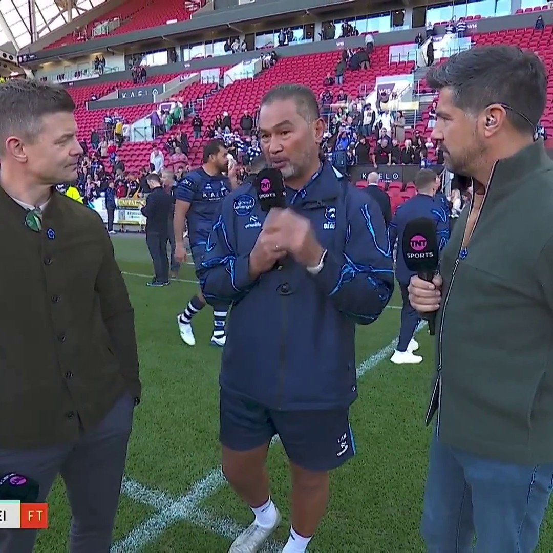 "He's impressed me in training with his physical work." Bristol Bears 🐻 DOR Pat Lam gives his reaction to Louis Rees-Zammit's try-scoring debut for the club. #PREMRugby