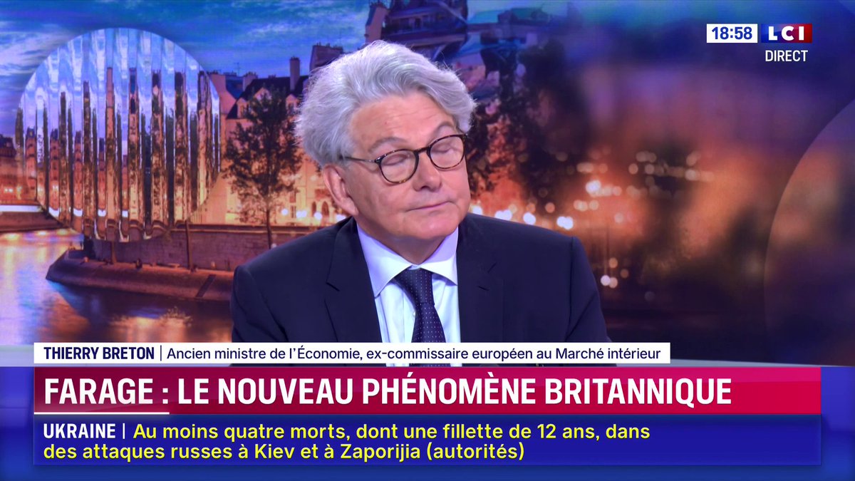 La Grande-Bretagne "est perdue depuis le Brexit (...) Elle ne sait plus à quel saint se vouer", Thierry Breton ▶️ Darius Rochebin