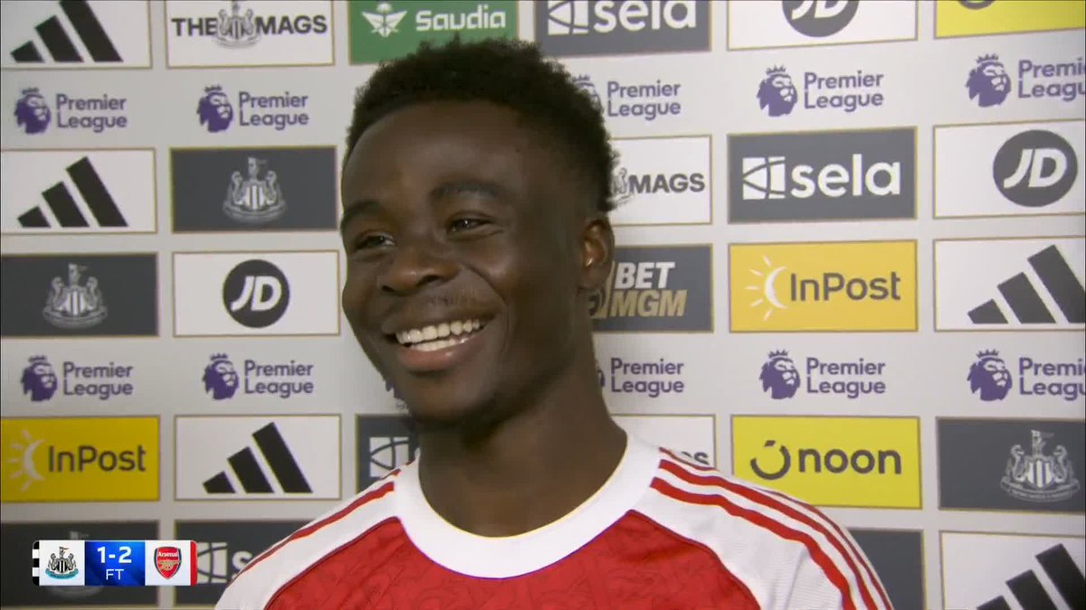 "Things like this always go against us, today we got what we deserved" Bukayo Saka reacts to Arsenal's dramatic late win against Newcastle, as well as their overturned penalty decision 🗣️