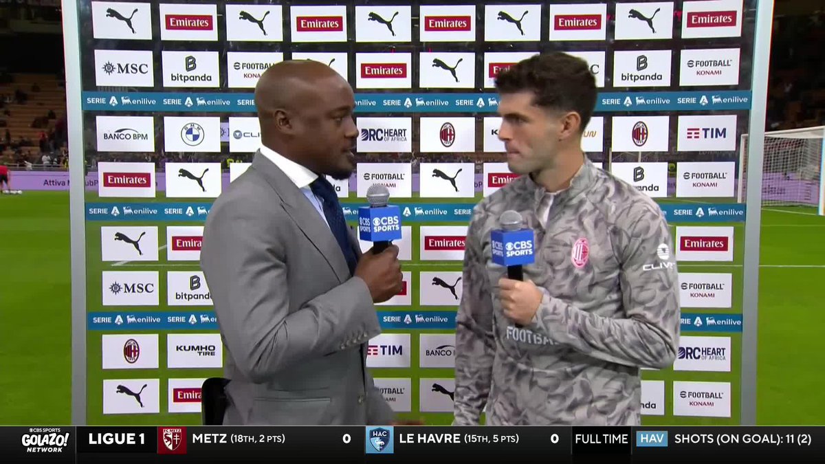 "[Max Allegri] done a good job of bringing a bit of solidity to the team." 👊 Christian Pulisic talks with Nigel Reo-Coker before Milan-Napoli 🇺🇸