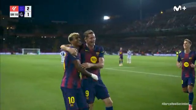 🪄 Inventa Lamine Yamal. 🔨 Ejecuta Lewandowski. El tanto de la remontada del Barça. #LALIGAEASPORTS #LaCasaDelFútbol