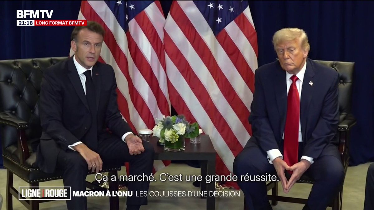 - "Est-ce que Donald Trump vous écoute ?" - "Parfois" La tension monte entre Donald Trump et Emmanuel Macron lors de la reconnaissance de l'État de Palestine par la France ➡️ “Reconnaissance de la Palestine par Emmanuel Macron à l’ONU, les coulisses d’une décision” #LigneRouge