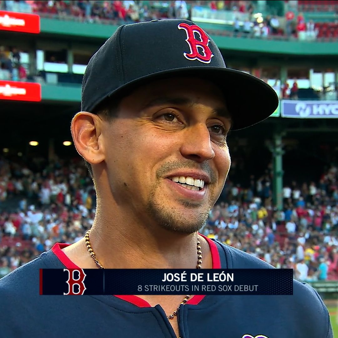 “This is actually my first win of the year. I went 0-9 in Triple-A, so it’s pretty cool that my first one is here. … This means the world to me.” José De León reflects on his Red Sox debut 🙌